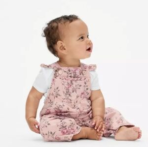Baby Gap x LoveShackFancy 3-6 months Floral Denim Overalls